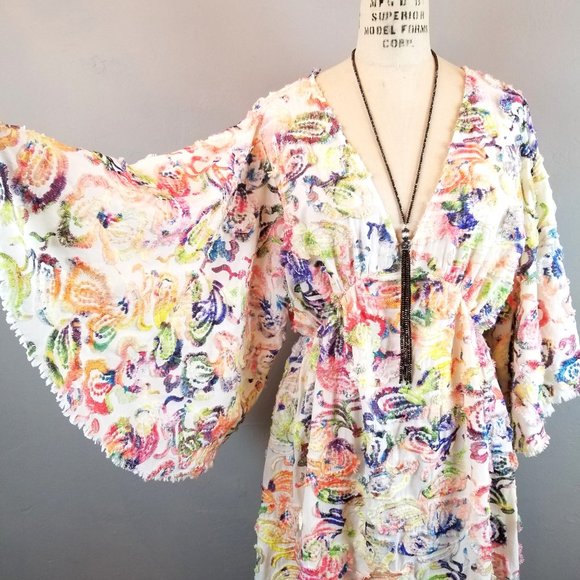 Boundless North Colorful Sky Dancer Embroidered Midi Dress Women's Small * NEW - Picture 2 of 12